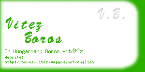 vitez boros business card
